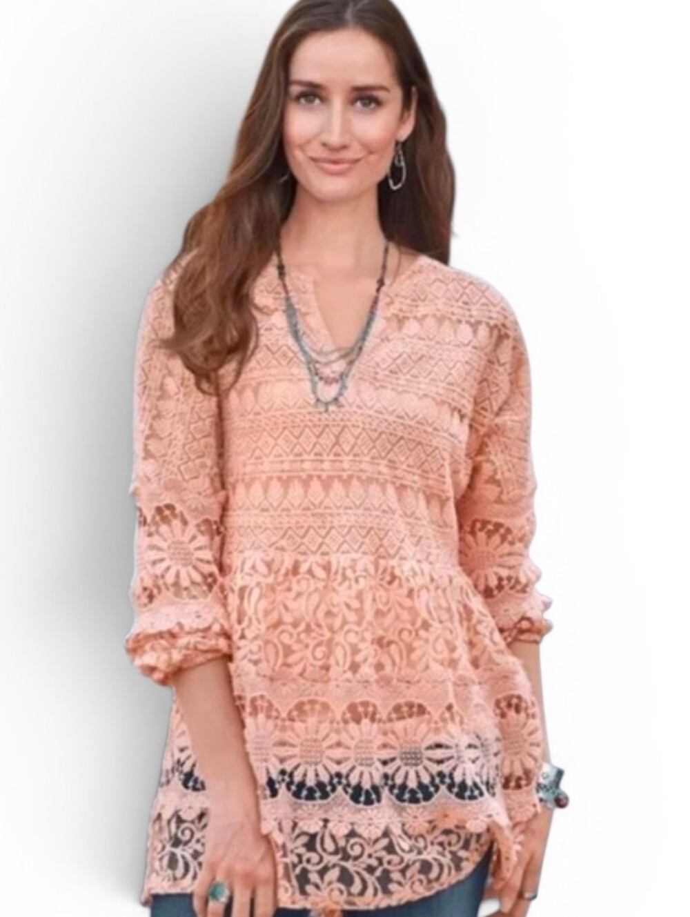 SUNDANCE Cream Victorian Essence Tunic - Medium